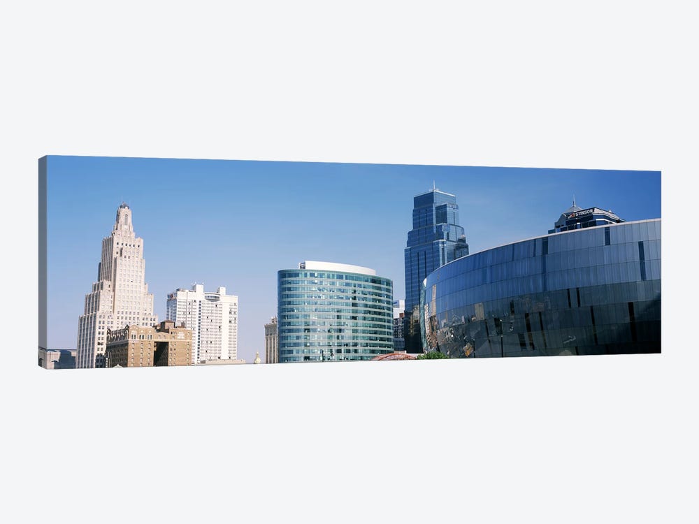 Low angle view of downtown skyline, Sprint Center, Kansas City, Missouri, USA by Panoramic Images 1-piece Canvas Print