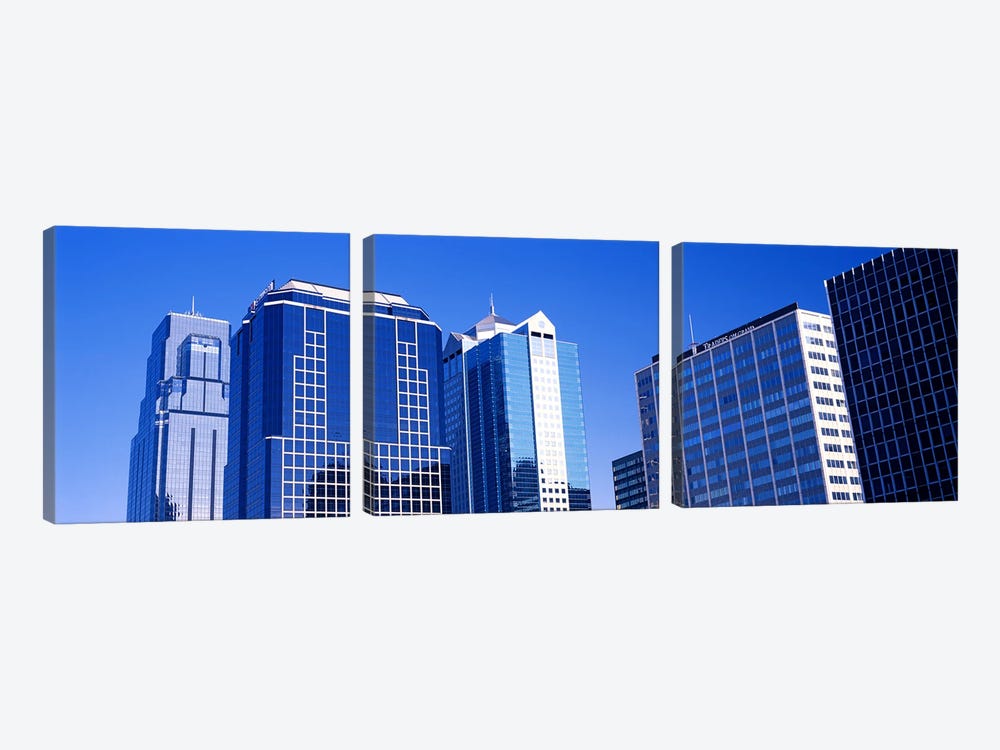 Low angle view of downtown skyline, Kansas City, Missouri, USA #4 by Panoramic Images 3-piece Canvas Art