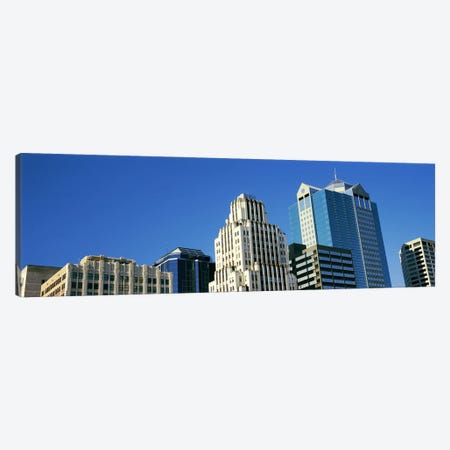 Low angle view of downtown skyline, Town Pavilion, Kansas City, Missouri, USA Canvas Print #PIM10594} by Panoramic Images Canvas Art Print
