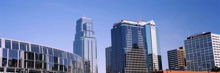 Low angle view of downtown skyline, Town Pavilion, Kansas City, Missouri, USA #2