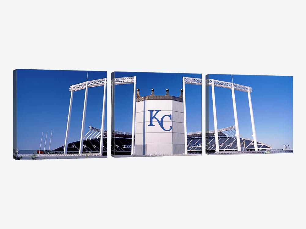 Baseball stadium, Kauffman Stadium, Kansas City, Missouri, USA by Panoramic Images 3-piece Canvas Wall Art