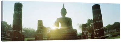 Statue of Buddha at sunset, Sukhothai Historical Park, Sukhothai, Thailand #2 Canvas Art Print - Buddhism Art
