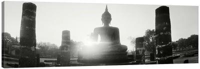 Statue of Buddha at sunset, Sukhothai Historical Park, Sukhothai, Thailand #3 Canvas Art Print - Buddha
