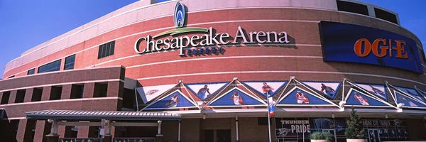 Oklahoma: Low angle view of a stadium, Chesapeake Energy Arena, Oklahoma City, Oklahoma, USA by Panoramic Images