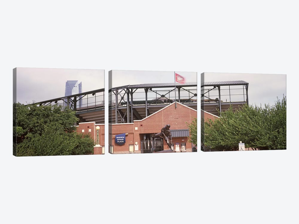 Warren Spahn Plaza at the Chickasaw Bricktown Ballpark, Oklahoma City, Oklahoma, USA by Panoramic Images 3-piece Canvas Print