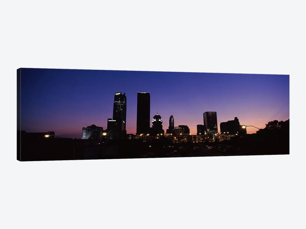 Downtown Skyline At Night, Oklahoma City, Oklahoma, USA by Panoramic Images 1-piece Canvas Art