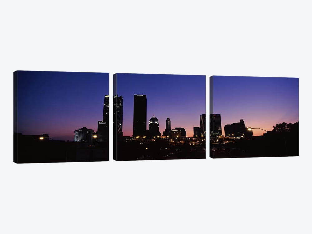 Downtown Skyline At Night, Oklahoma City, Oklahoma, USA by Panoramic Images 3-piece Canvas Art