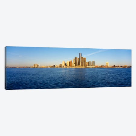 Skyscrapers on the waterfront, Detroit, Michigan, USA Canvas Print #PIM1065} by Panoramic Images Canvas Art
