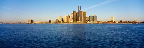 Michigan: Skyscrapers on the waterfront, Detroit, Michigan, USA by Panoramic Images