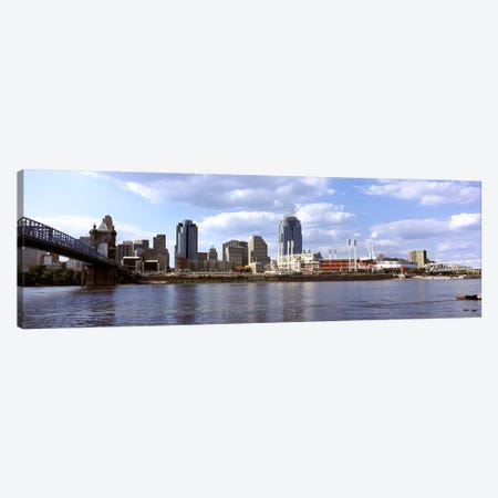 City at the waterfront, Ohio River, Cincinnati, Hamilton County, Ohio, USA Canvas Print #PIM10666} by Panoramic Images Canvas Print