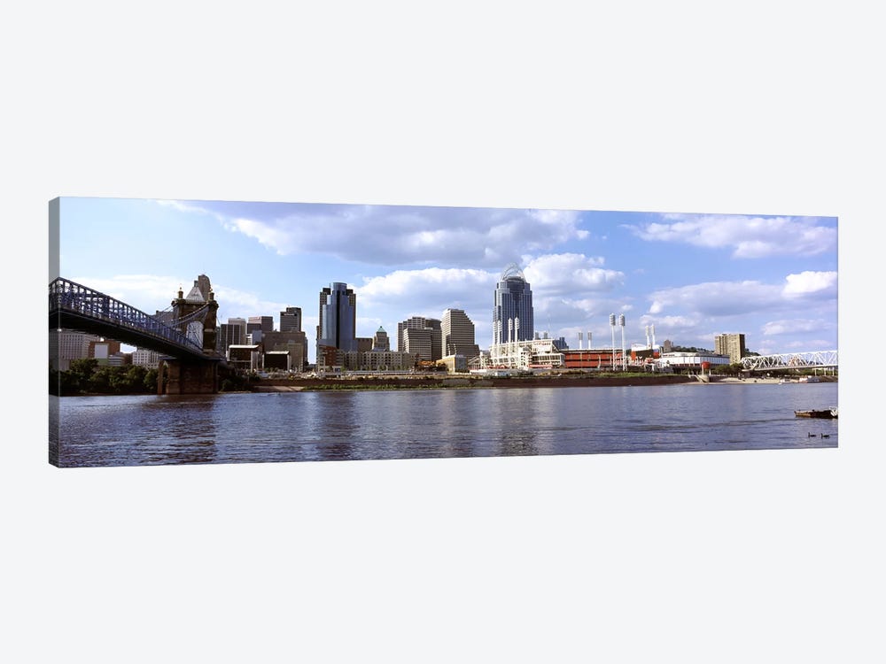 City at the waterfront, Ohio River, Cincinnati, Hamilton County, Ohio, USA by Panoramic Images 1-piece Canvas Art