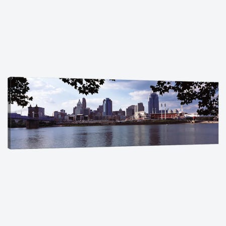 City at the waterfront, Ohio River, Cincinnati, Hamilton County, Ohio, USA Canvas Print #PIM10667} by Panoramic Images Art Print