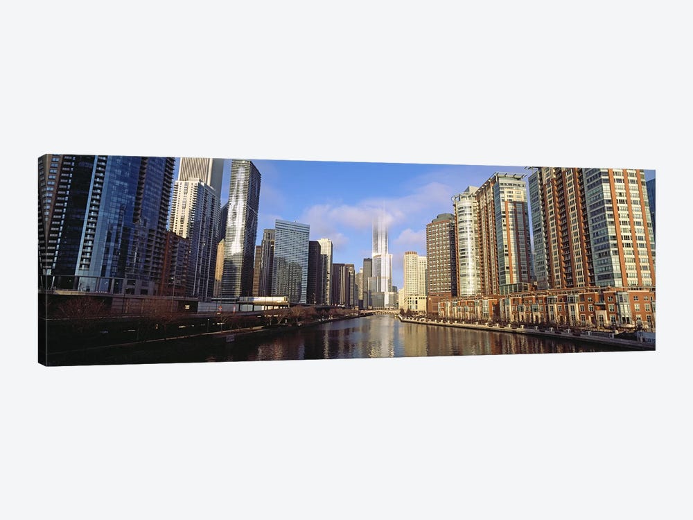 Skyscraper in a city, Trump Tower, Chicago, Cook County, Illinois, USA 1-piece Canvas Artwork