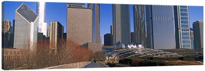 Millennium Park with buildings in the background, Chicago, Cook County, Illinois, USA Canvas Art Print - Chicago Art