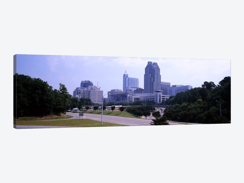 Street scene with buildings in a city, Raleigh, Wake County, North Carolina, USA by Panoramic Images 1-piece Canvas Art Print
