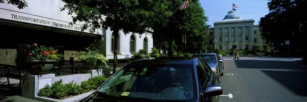 Cars parked in front of Transportation Technology Center, Raleigh, Wake County, North Carolina, USA