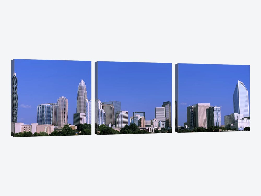 Downtown (Uptown) Skyline, Charlotte, Mecklenburg County, North Carolina, USA by Panoramic Images 3-piece Art Print