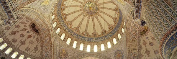 Domes: Interiors of a mosque, Blue Mosque, Istanbul, Turkey by Panoramic Images