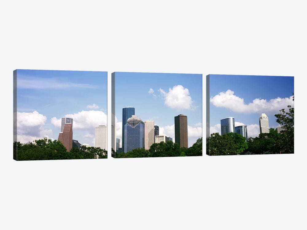 Skyscrapers in a city, Houston, Texas, USA by Panoramic Images 3-piece Art Print