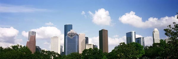 Houston: Skyscrapers in a city, Houston, Texas, USA by Panoramic Images