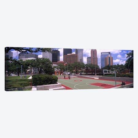 Basketball court with skyscrapers in the background, Houston, Texas, USA #4 Canvas Print #PIM10755} by Panoramic Images Canvas Print