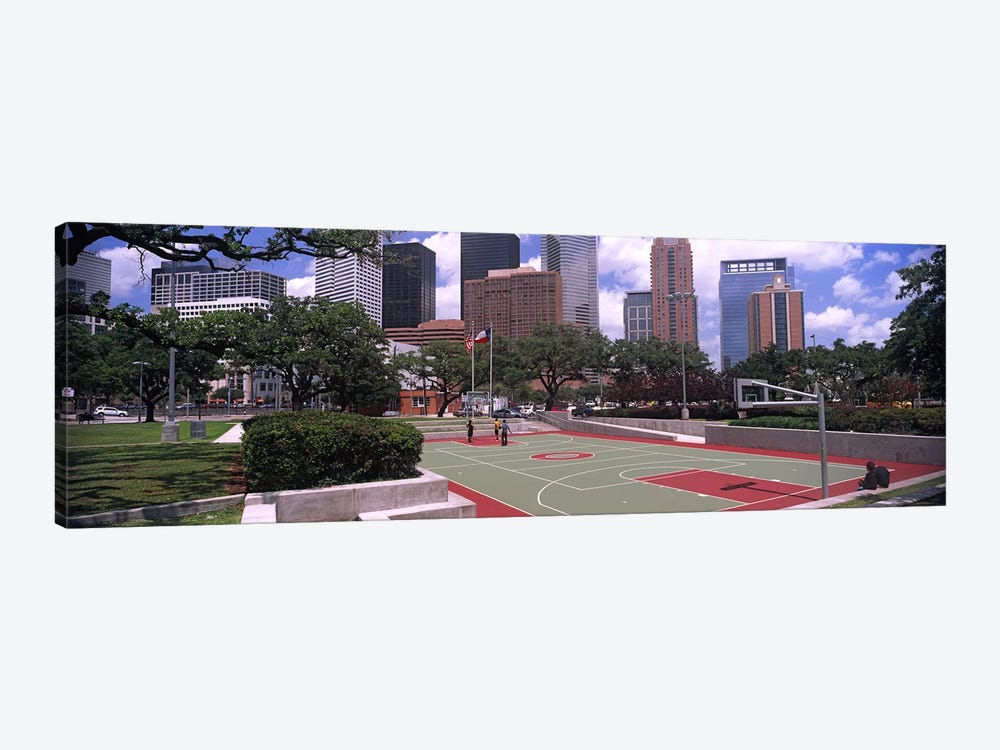 Basketball court with skyscrapers in the background, Houston, Texas, USA #4 by Panoramic Images 1-piece Canvas Print