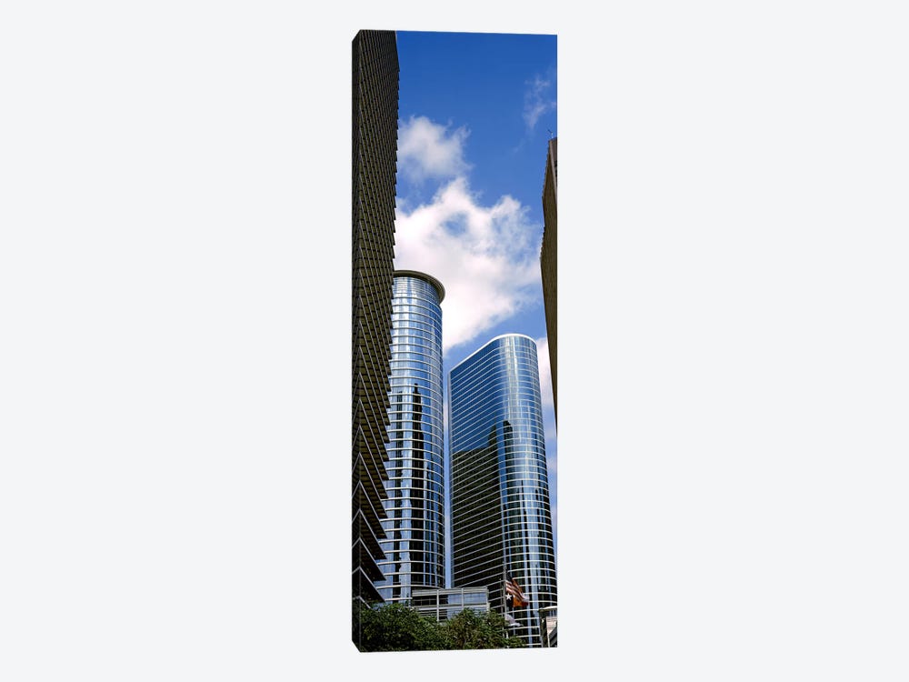 Low angle view of buildings in a city, Wedge Tower, ExxonMobil Building, Chevron Building, Houston, Texas, USA #2 by Panoramic Images 1-piece Canvas Print
