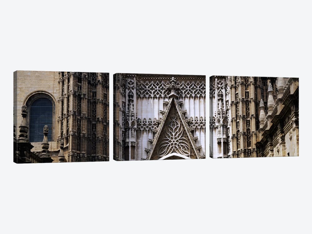 Close-up of a cathedral, Seville Cathedral, Seville, Spain by Panoramic Images 3-piece Canvas Wall Art