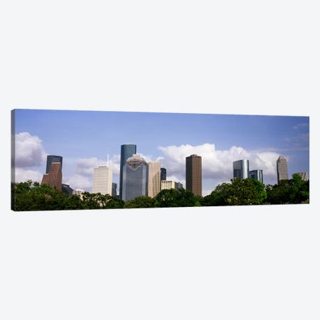 Low angle view of buildings in a city, Wedge Tower, ExxonMobil Building, Chevron Building, Houston, Texas, USA #4 Canvas Print #PIM10761} by Panoramic Images Art Print