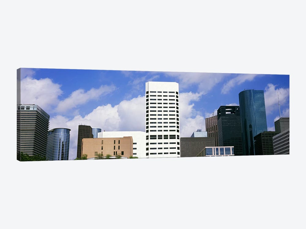 Low angle view of buildings in a city, Wedge Tower, ExxonMobil Building, Chevron Building, Houston, Texas, USA #5 by Panoramic Images 1-piece Canvas Print