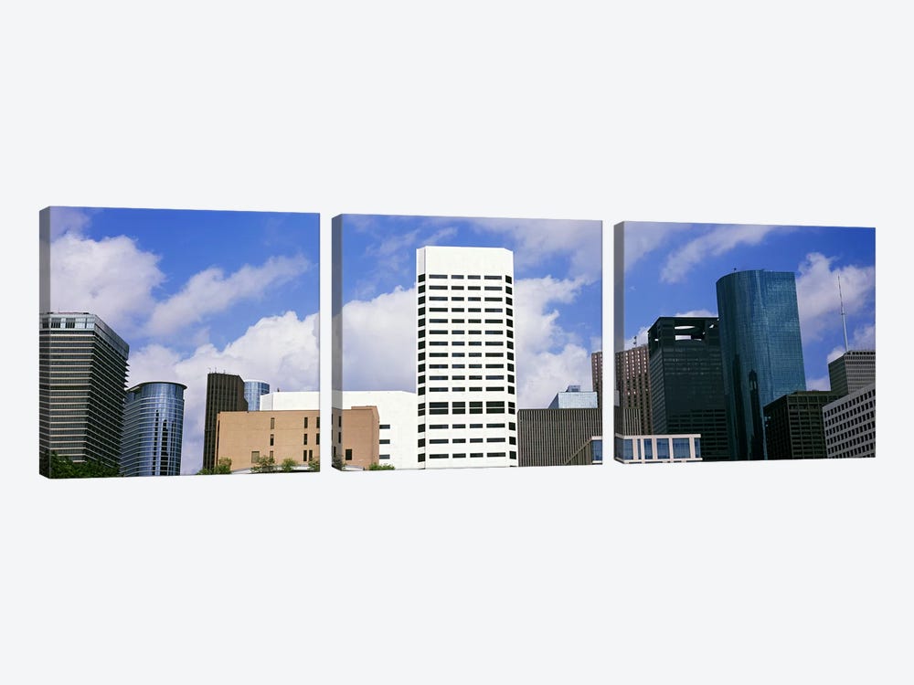 Low angle view of buildings in a city, Wedge Tower, ExxonMobil Building, Chevron Building, Houston, Texas, USA #5 by Panoramic Images 3-piece Canvas Art Print