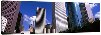 Low-Angle View Of Downtown Skyscrapers, Houston, Texas, USA Canvas Art Print - Houston Art