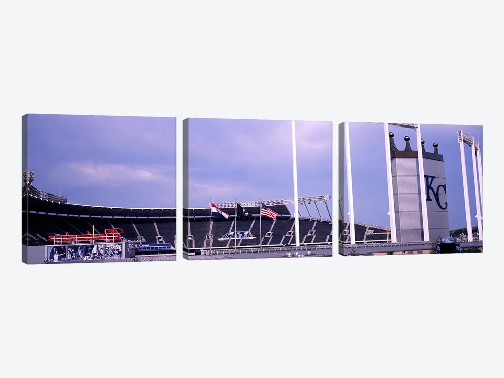 Baseball stadium in a city, Kauffman Stadium, Kansas City, Missouri, USA #2 by Panoramic Images 3-piece Art Print