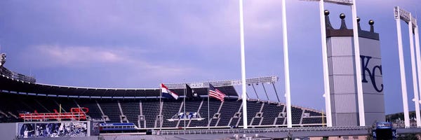 Stadiums: Baseball stadium in a city, Kauffman Stadium, Kansas City, Missouri, USA #2 by Panoramic Images