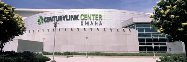 Basketball: Facade of a convention center, Century Link Center, Omaha, Nebraska, USA by Panoramic Images
