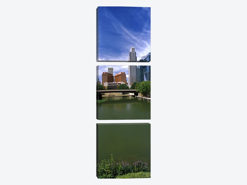 Buildings at the waterfront, Omaha, Nebraska, USA by Panoramic Images 3-piece Canvas Art Print