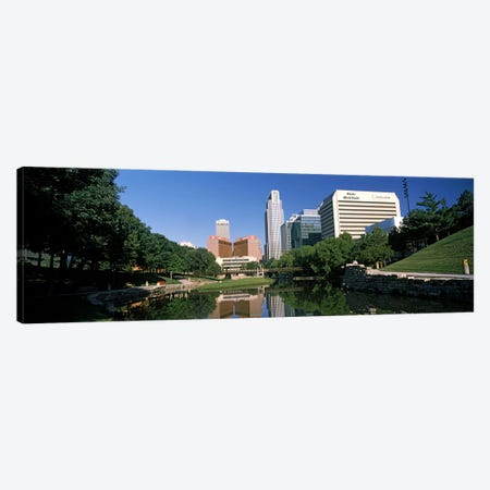 Buildings at the waterfront, Qwest Building, Omaha, Nebraska, USA Canvas Print #PIM10785} by Panoramic Images Canvas Artwork