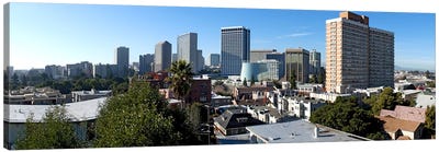 View over Oakland from Adams Point, California, USA Canvas Art Print - Panoramic Cityscapes