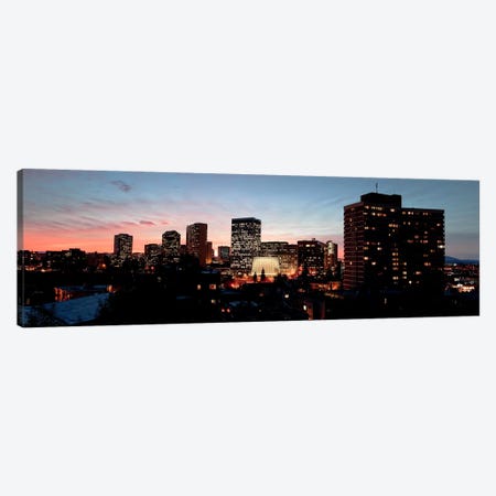 Skyline at dusk, Oakland, California, USA Canvas Print #PIM10791} by Panoramic Images Canvas Art