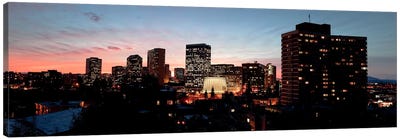 Skyline at dusk, Oakland, California, USA Canvas Art Print - Oakland