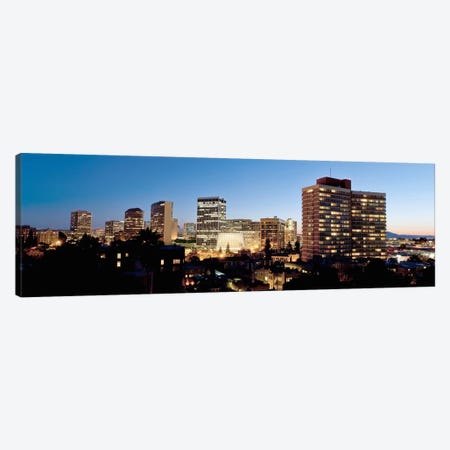 Skyline at dusk, Oakland, California, USA #2 Canvas Print #PIM10796} by Panoramic Images Art Print