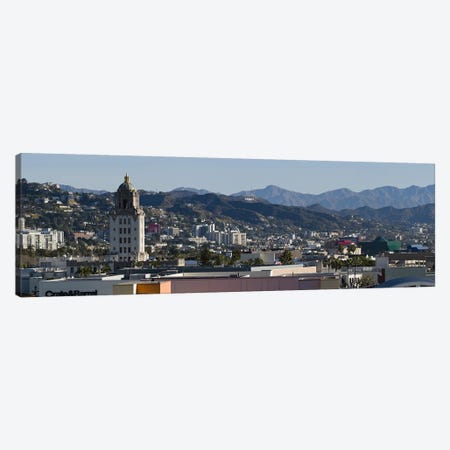 High angle view of a city, Beverly Hills City Hall, Beverly Hills, West Hollywood, Hollywood Hills, California, USA Canvas Print #PIM10800} by Panoramic Images Canvas Artwork