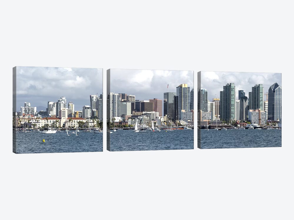 Buildings at the waterfront, San Diego, California, USA by Panoramic Images 3-piece Canvas Art Print