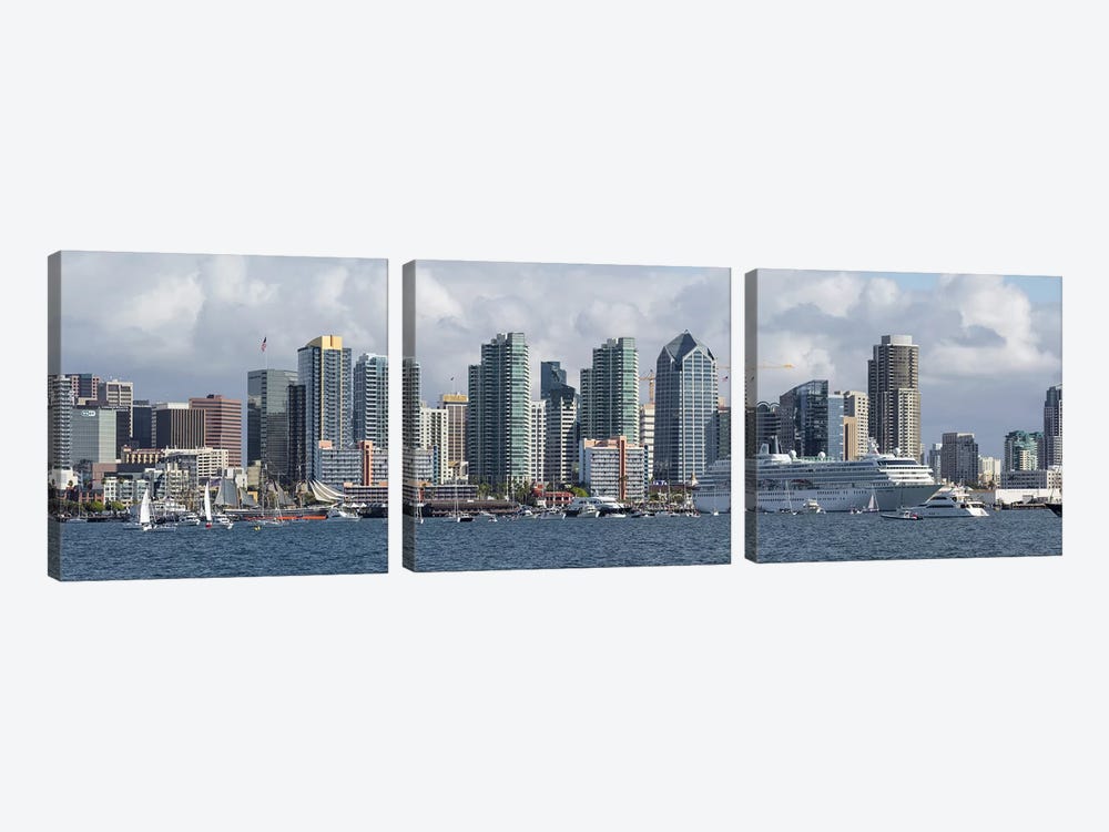 Buildings at the waterfront, San Diego, California, USA #2 by Panoramic Images 3-piece Canvas Art