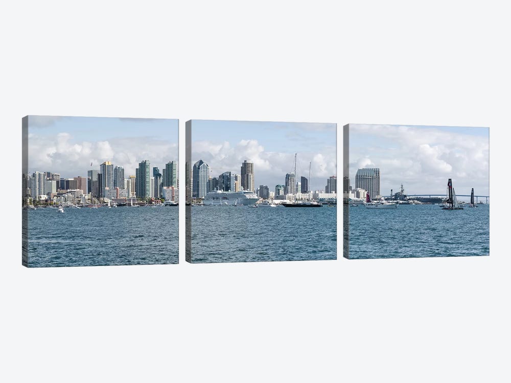 Buildings at the waterfront, San Diego, California, USA #3 by Panoramic Images 3-piece Canvas Art Print