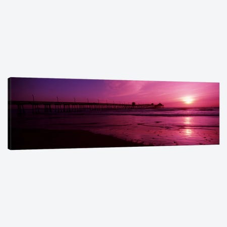 Pier in the pacific ocean at dusk, San Diego Pier, San Diego, California, USA #2 Canvas Print #PIM10810} by Panoramic Images Canvas Art Print