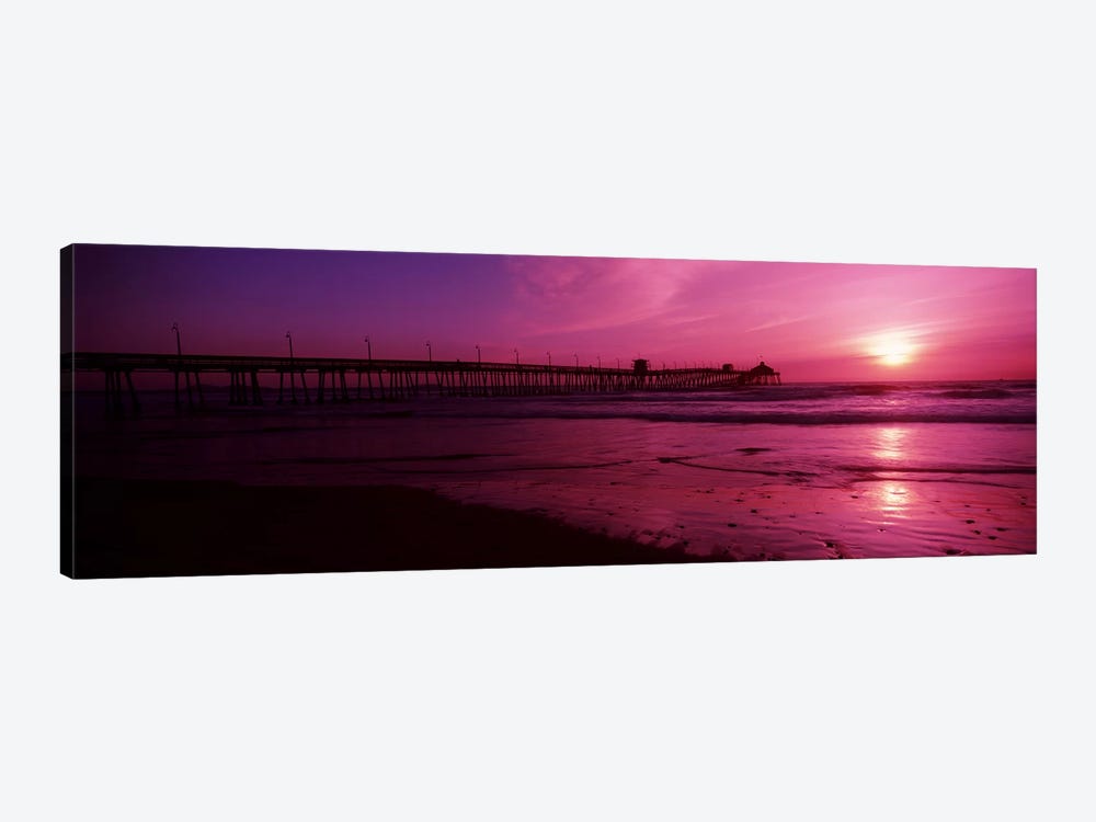 Pier in the pacific ocean at dusk, San Diego Pier, San Diego, California, USA #2 by Panoramic Images 1-piece Canvas Wall Art