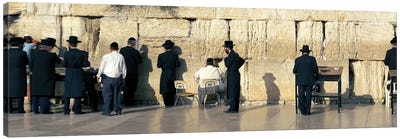 People praying at Wailing Wall, Jerusalem, Israel Canvas Art Print - Israel