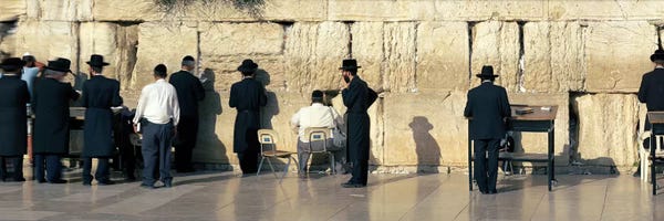 Wonders Of The World: People praying at Wailing Wall, Jerusalem, Israel by Panoramic Images