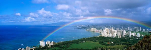 Honolulu: Rainbow Over A CityWaikiki, Honolulu, Oahu, Hawaii, USA by Panoramic Images